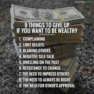 9 Things to give up if you want to be wealthy